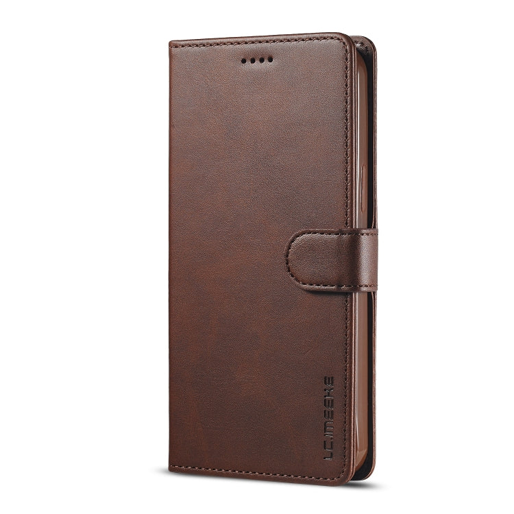 For iPhone 14 LC.IMEEKE Calf Texture Horizontal Flip Leather Case (Brown) - HoMEdemic™ 