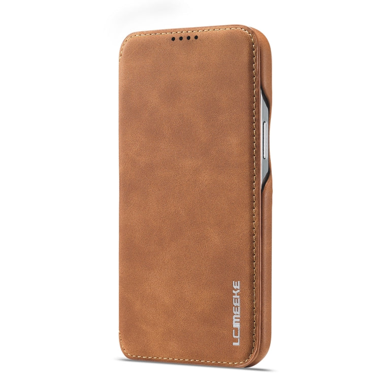 For iPhone 14 LC.IMEEKE Hon Ancient Series Flip Leather Phone Case (Brown) - HoMEdemic™ 