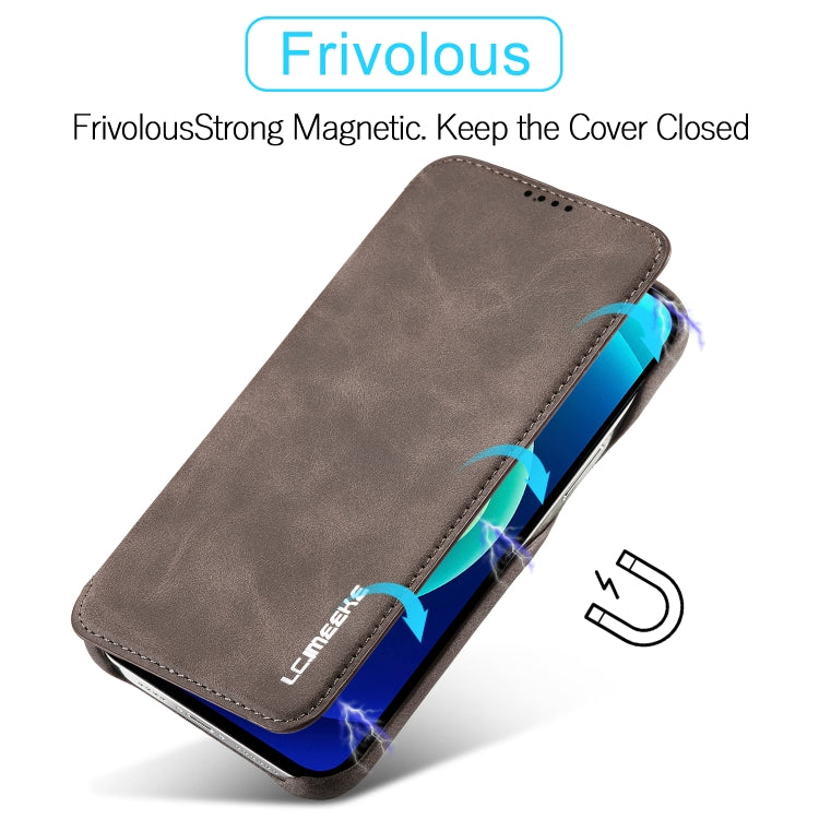 For iPhone 14 LC.IMEEKE Hon Ancient Series Flip Leather Phone Case (Coffee) - HoMEdemic™ 