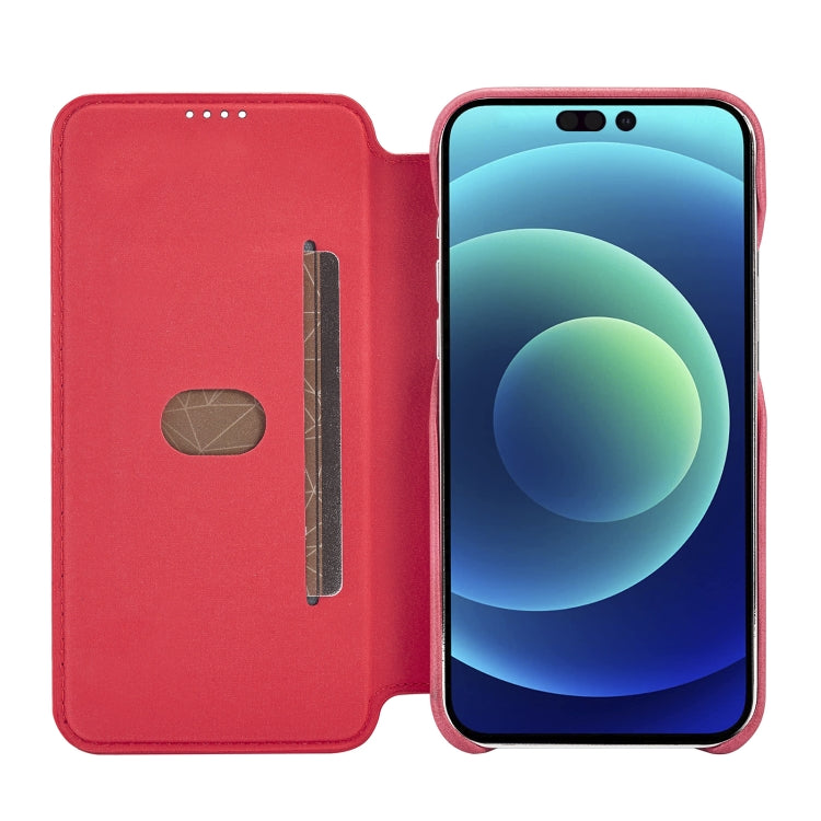 For iPhone 14 LC.IMEEKE Hon Ancient Series Flip Leather Phone Case (Red) - HoMEdemic™ 