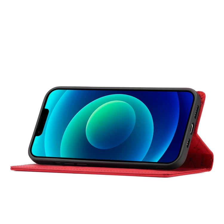 For iPhone 14 LC.IMEEKE Strong Magnetic Leather Phone Case with Holder & Card Slots & Wallet (Red) - HoMEdemic™ 