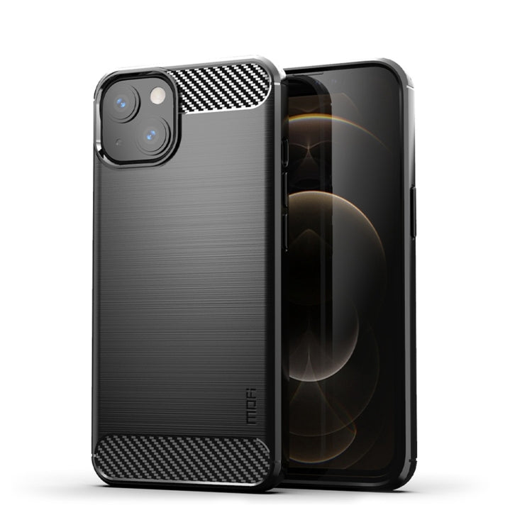 For iPhone 14 MOFI Gentleness Brushed Texture Carbon Fiber TPU Phone Case (Black) - HoMEdemic™ 