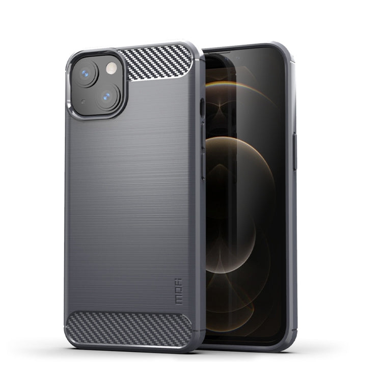 For iPhone 14 MOFI Gentleness Brushed Texture Carbon Fiber TPU Phone Case (Gray) - HoMEdemic™ 