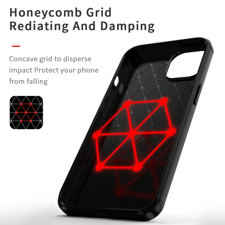 For iPhone 14 MOFI Gentleness Brushed Texture Carbon Fiber TPU Phone Case (Red) - HoMEdemic™ 