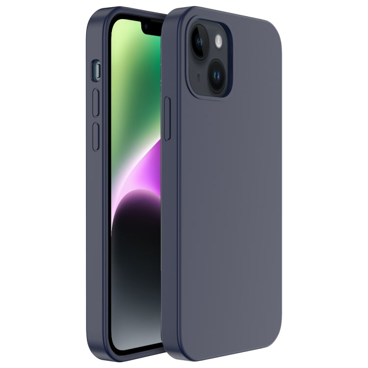 For iPhone 14 Mutural Yuemu Series Liquid Silicone Microfiber Case(Dark Blue)) - HoMEdemic™ 