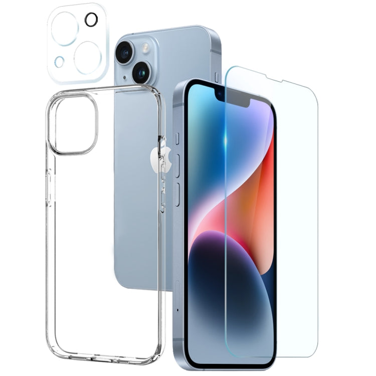 For iPhone 14 NORTHJO 3 in 1 TPU Phone Case with Screen Film and Lens Film(Clear) - HoMEdemic™ 