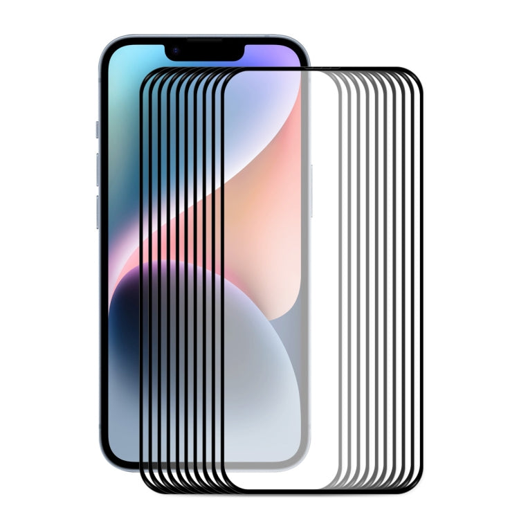 For iPhone 14 Plus 10pcs ENKAY Full Glue 0.26mm 9H 2.5D Tempered Glass Full Film - HoMEdemic™ 