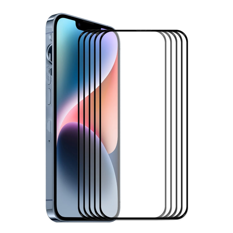 For iPhone 14 Plus 5pcs ENKAY 6D Full Glue Tempered Glass Full Film - HoMEdemic™ 