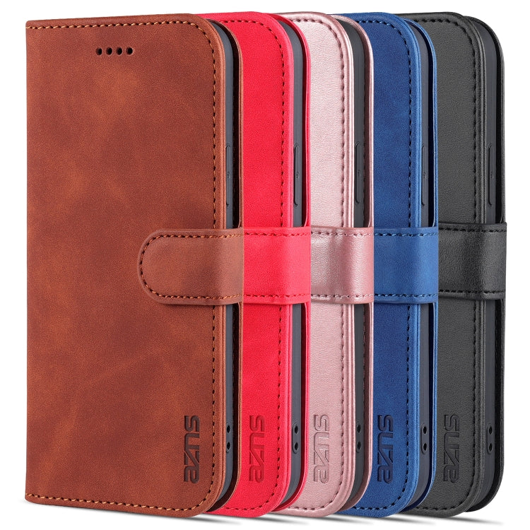 For iPhone 14 Plus AZNS Skin Feel Calf Texture Horizontal Flip Leather Case (Brown) - HoMEdemic™ 