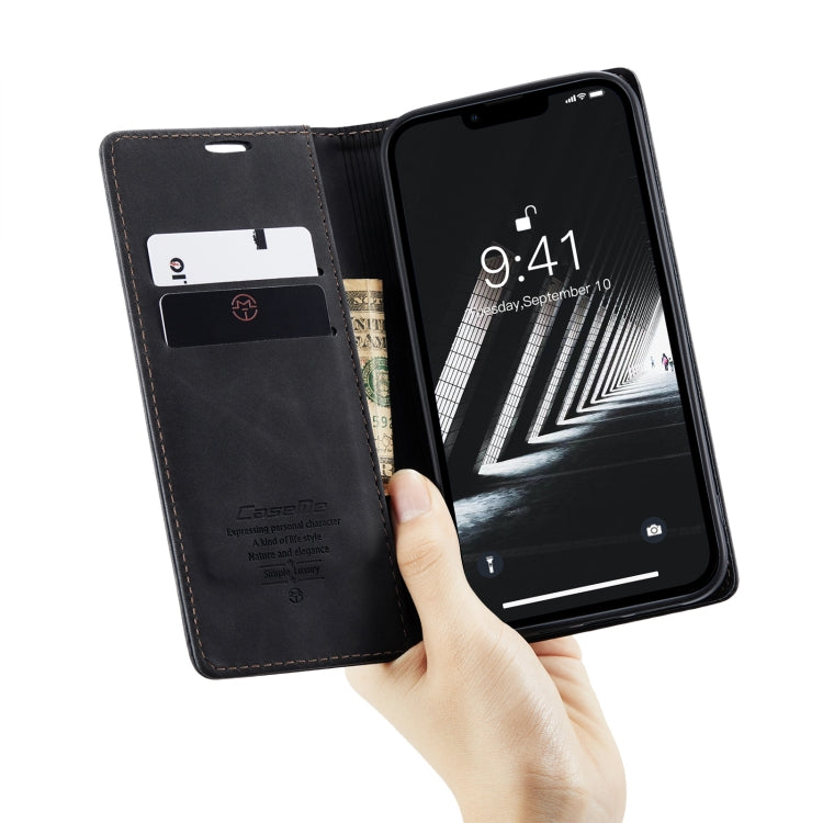 For iPhone 14 Plus CaseMe-013 Multifunctional Retro Frosted Leather Phone Case (Black) - HoMEdemic™ 
