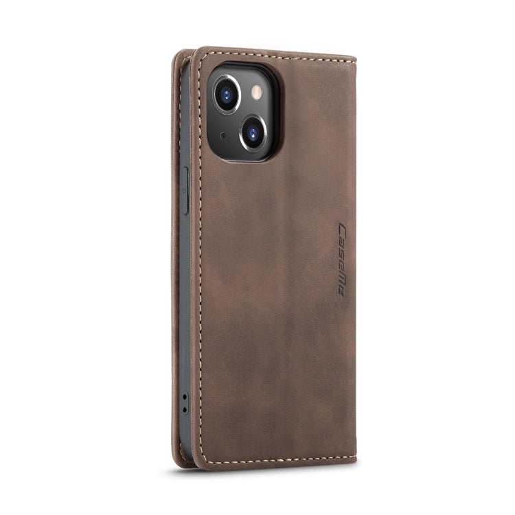 For iPhone 14 Plus CaseMe-013 Multifunctional Retro Frosted Leather Phone Case (Coffee) - HoMEdemic™ 