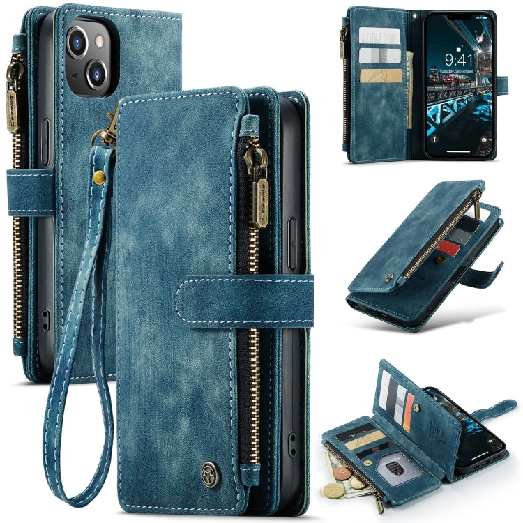 For iPhone 14 Plus CaseMe C30 Multifunctional Phone Leather Case (Blue) - HoMEdemic™ 