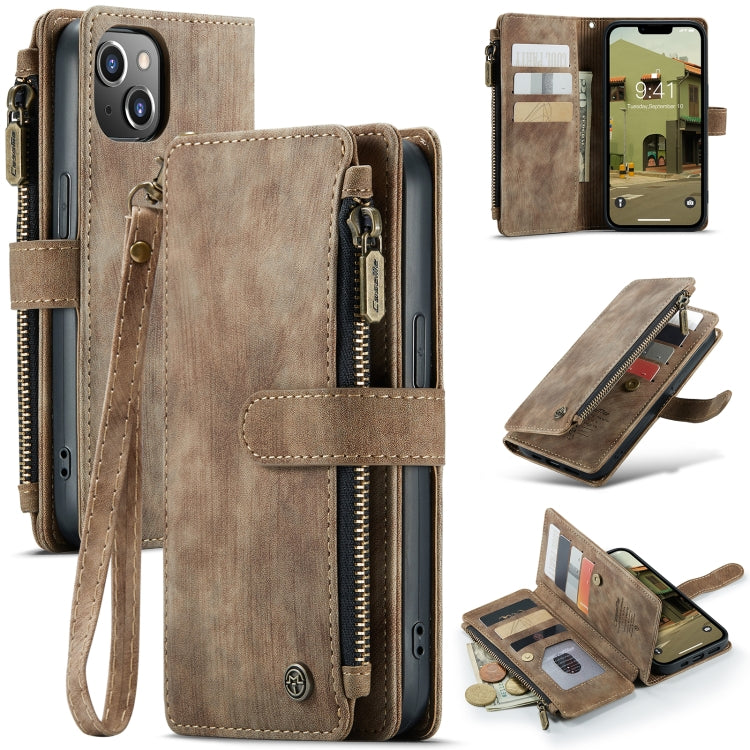 For iPhone 14 Plus CaseMe C30 Multifunctional Phone Leather Case (Brown) - HoMEdemic™ 