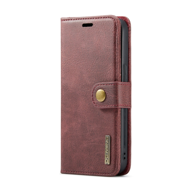 For iPhone 14 Plus DG.MING Crazy Horse Texture Detachable Magnetic Leather Case(Red) - HoMEdemic™ 