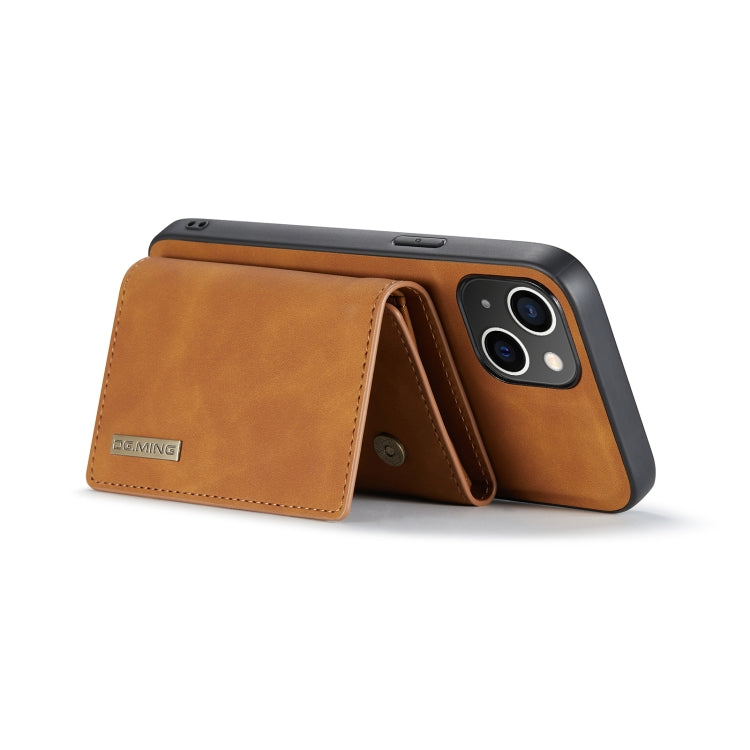 For iPhone 14 Plus DG.MING M1 Series 3-Fold Multi Card Wallet Leather Case(Brown) - HoMEdemic™ 