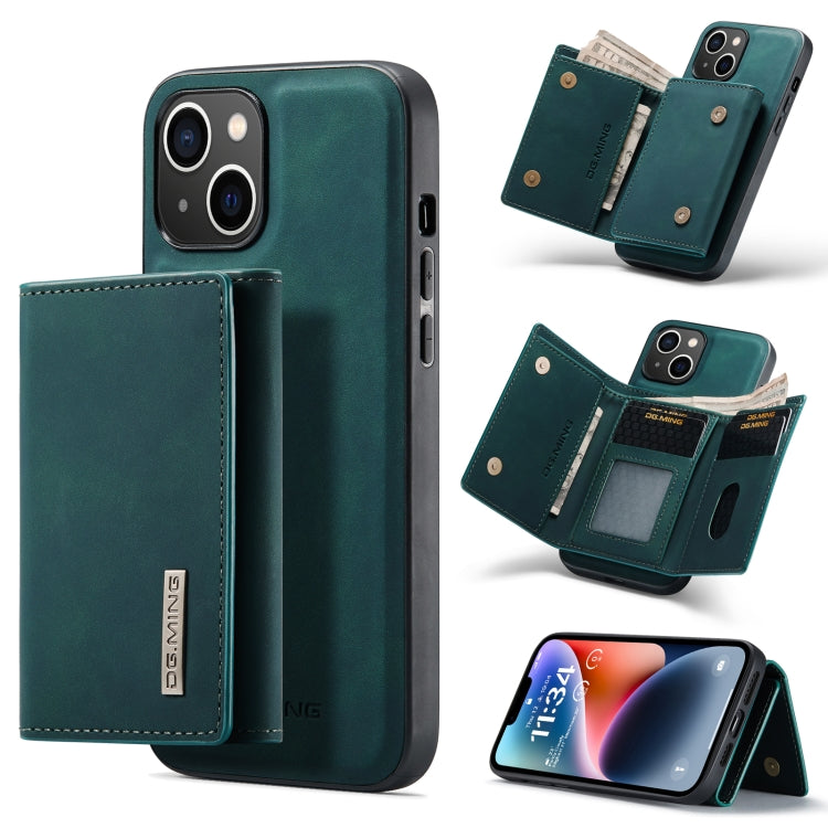For iPhone 14 Plus DG.MING M1 Series 3-Fold Multi Card Wallet Leather Case(Green) - HoMEdemic™ 