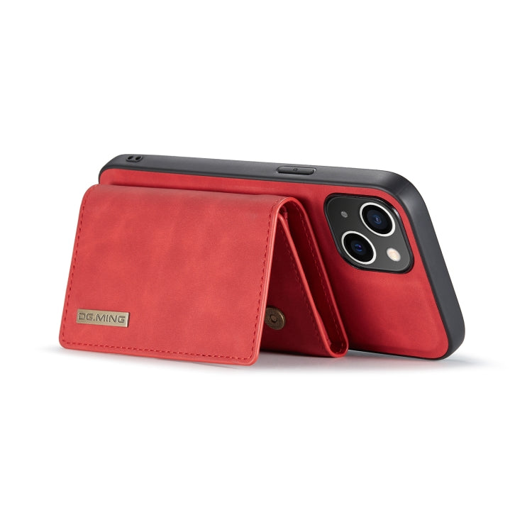 For iPhone 14 Plus DG.MING M1 Series 3-Fold Multi Card Wallet Leather Case(Red) - HoMEdemic™ 