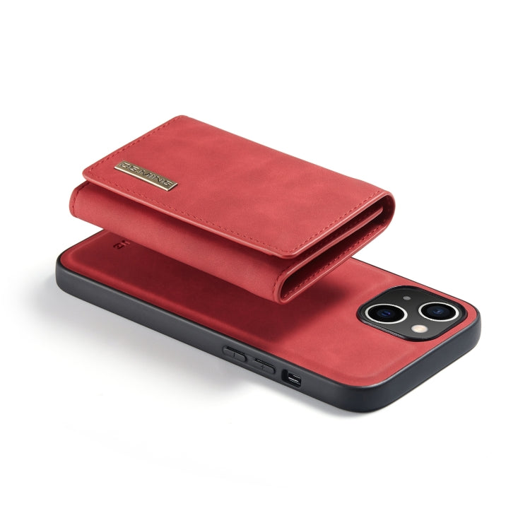 For iPhone 14 Plus DG.MING M1 Series 3-Fold Multi Card Wallet Leather Case(Red) - HoMEdemic™ 