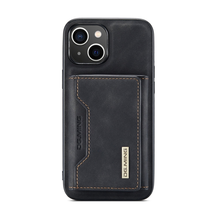 For iPhone 14 Plus DG.MING M2 Series 3-Fold Card Bag Leather Case(Black) - HoMEdemic™ 