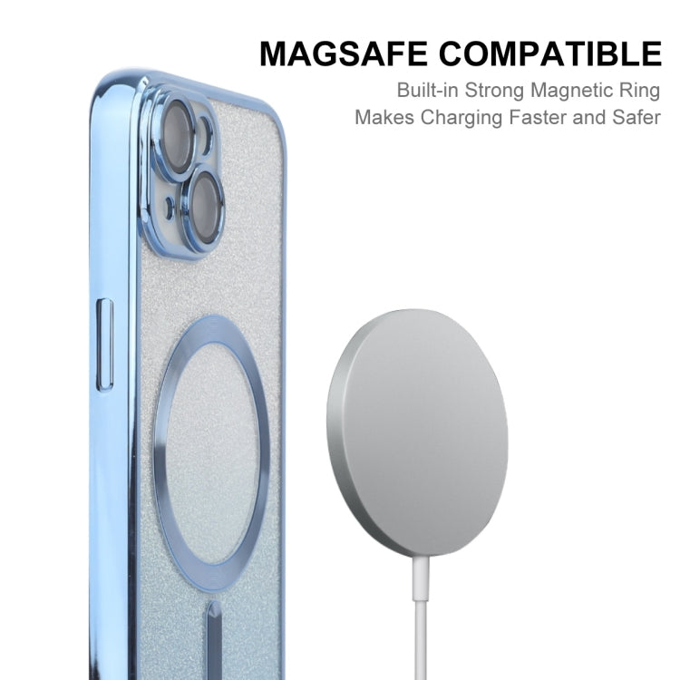 For iPhone 14 Plus ENKAY Hat-Prince Magnetic Glitter Plated Shockproof Phone Case with Lens Film(Golden) - HoMEdemic™ 