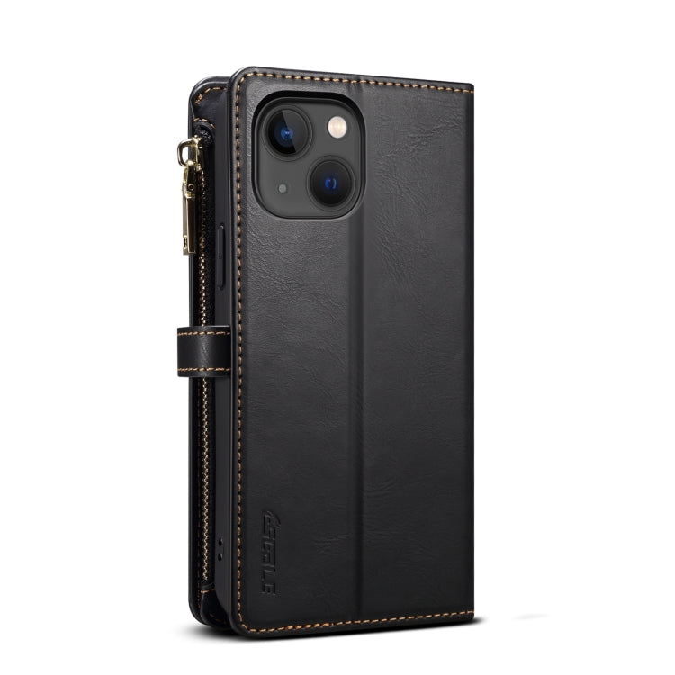 For iPhone 14 Plus ESEBLE Star Series Lanyard Zipper Wallet RFID Leather Case(Black) - HoMEdemic™ 
