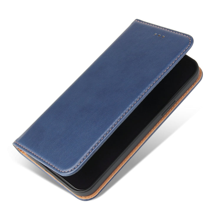 For iPhone 14 Plus Fierre Shann PU Genuine Leather Texture Leather Phone Case (Blue) - HoMEdemic™ 