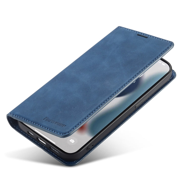 For iPhone 14 Plus Forwenw Dream Series Oil Edge Strong Magnetism Leather Phone Case(Blue) - HoMEdemic™ 