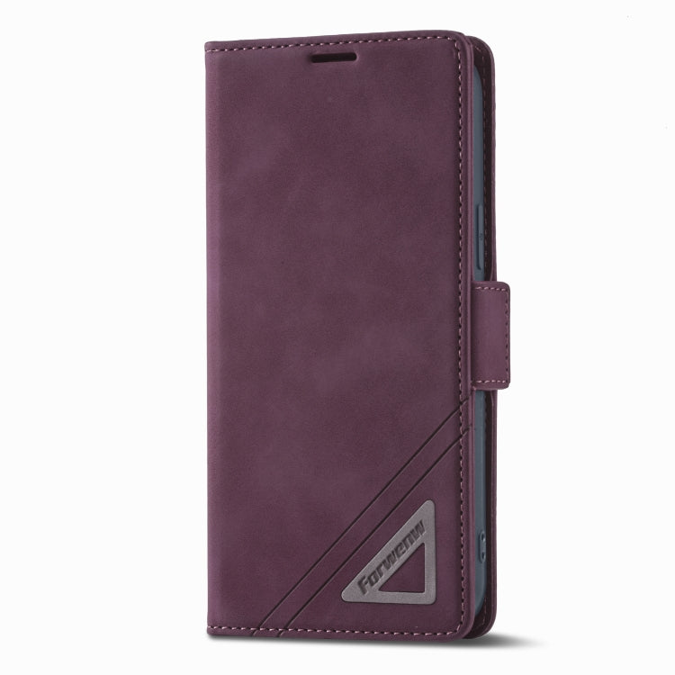 For iPhone 14 Plus Forwenw Dual-side Buckle Leather Phone Case (Wine Red) - HoMEdemic™ 