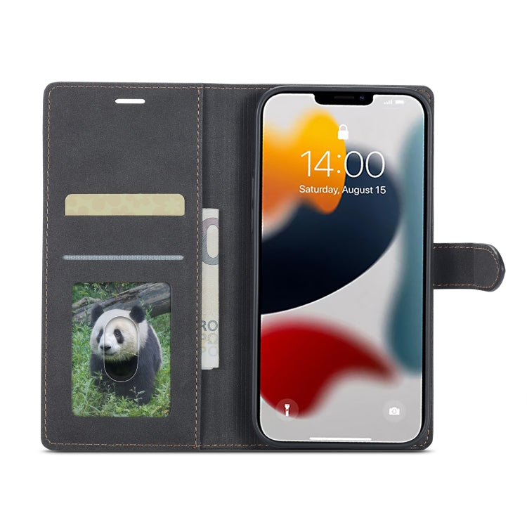 For iPhone 14 Plus Forwenw F1 Series Matte Strong Magnetism Leather Phone Case(Black) - HoMEdemic™ 