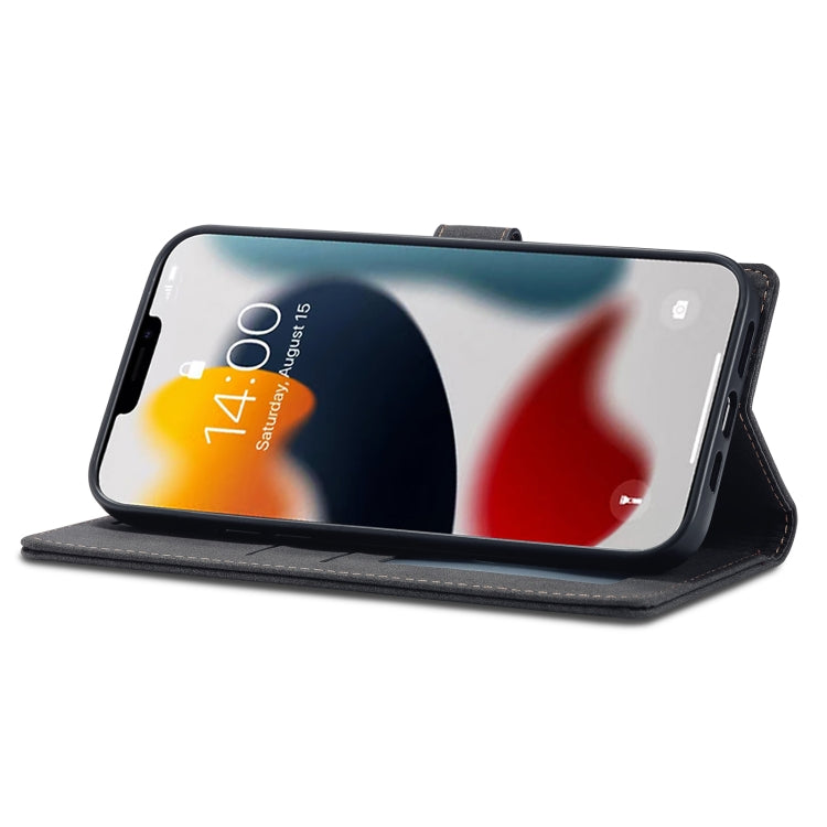 For iPhone 14 Plus Forwenw F1 Series Matte Strong Magnetism Leather Phone Case(Black) - HoMEdemic™ 
