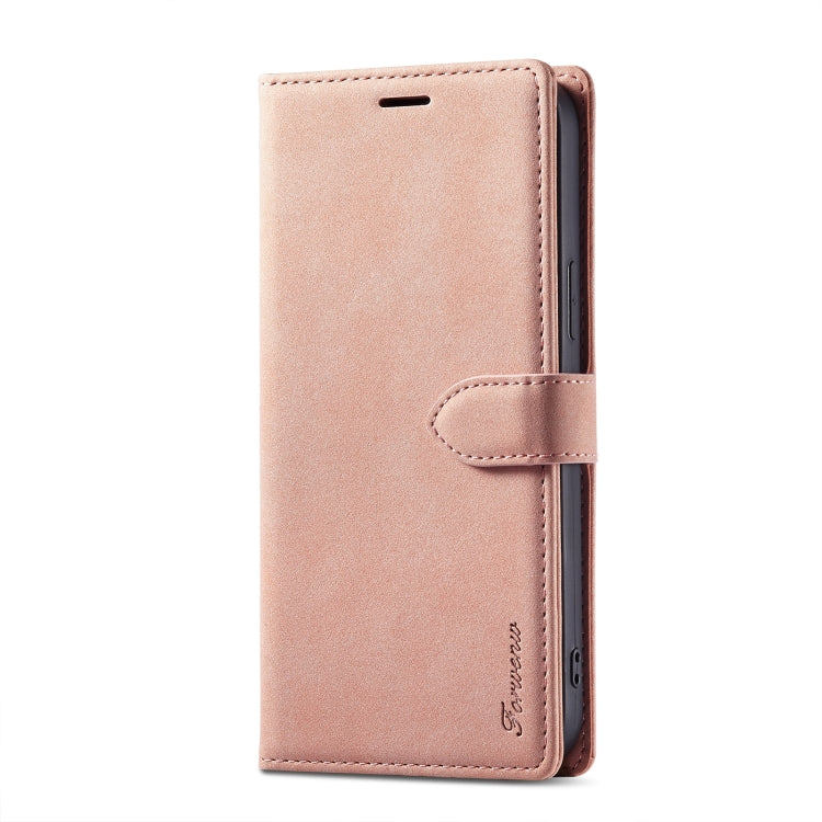 For iPhone 14 Plus Forwenw F1 Series Matte Strong Magnetism Leather Phone Case(Rose Gold) - HoMEdemic™ 