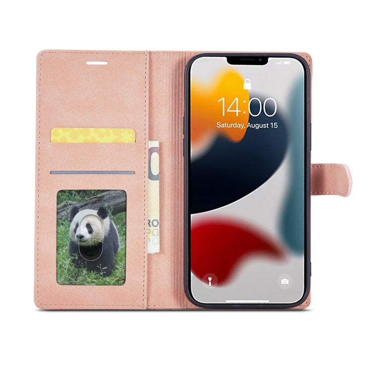 For iPhone 14 Plus Forwenw F1 Series Matte Strong Magnetism Leather Phone Case(Rose Gold) - HoMEdemic™ 