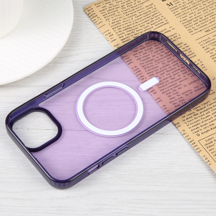 For iPhone 14 Plus GEBEI MagSafe Magnetic Transparent Phone Case (Purple) - HoMEdemic™ 