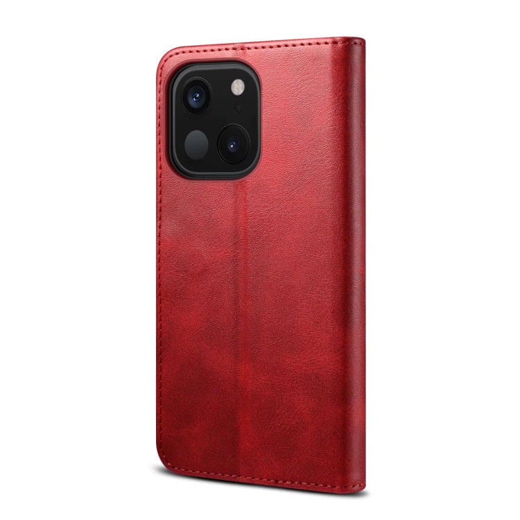 For iPhone 14 Plus GUSSIM Horizontal Flip Leather Phone Case(Red) - HoMEdemic™ 