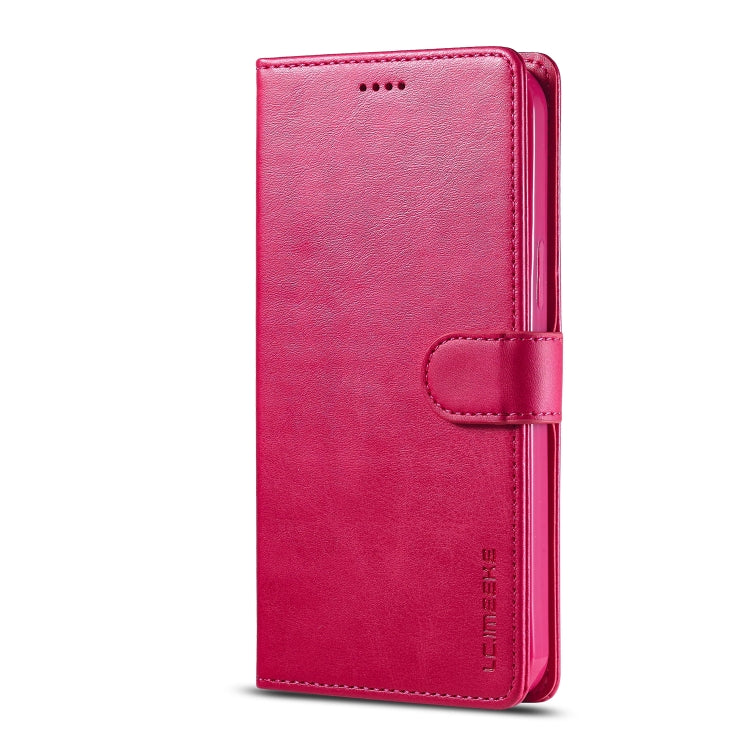 For iPhone 14 Plus LC.IMEEKE Calf Texture Horizontal Flip Leather Case (Red) - HoMEdemic™ 