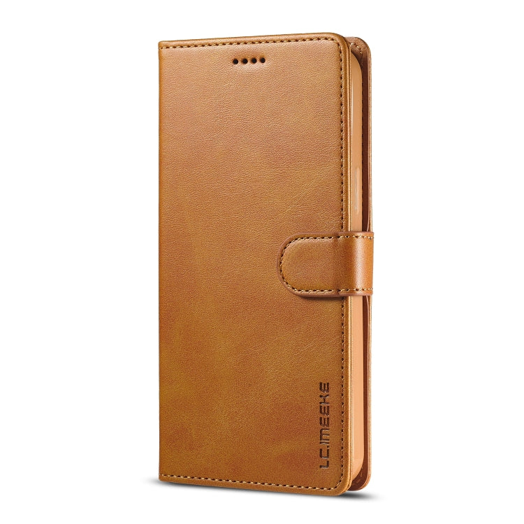 For iPhone 14 Plus LC.IMEEKE Calf Texture Horizontal Flip Leather Case (Yellow) - HoMEdemic™ 