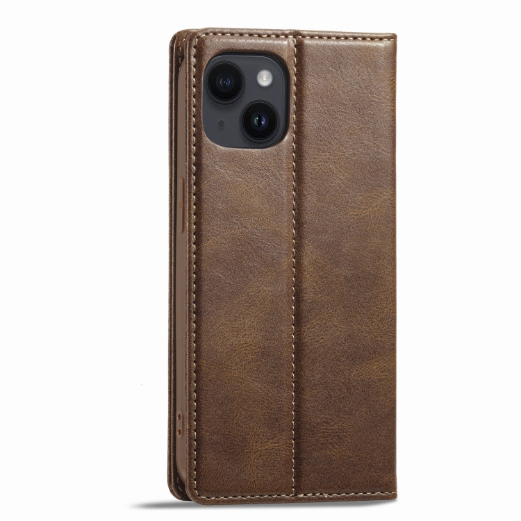 For iPhone 14 Plus LC.IMEEKE RFID Anti-theft Leather Phone Case(Brown) - HoMEdemic™ 