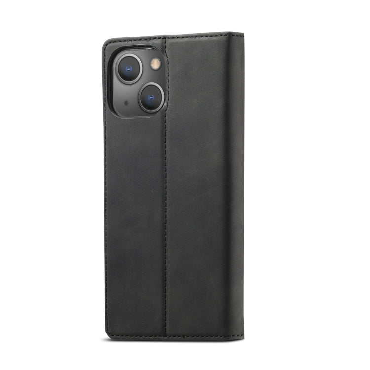 For iPhone 14 Plus LC.IMEEKE Strong Magnetic Leather Phone Case with Holder & Card Slots & Wallet (Black) - HoMEdemic™ 