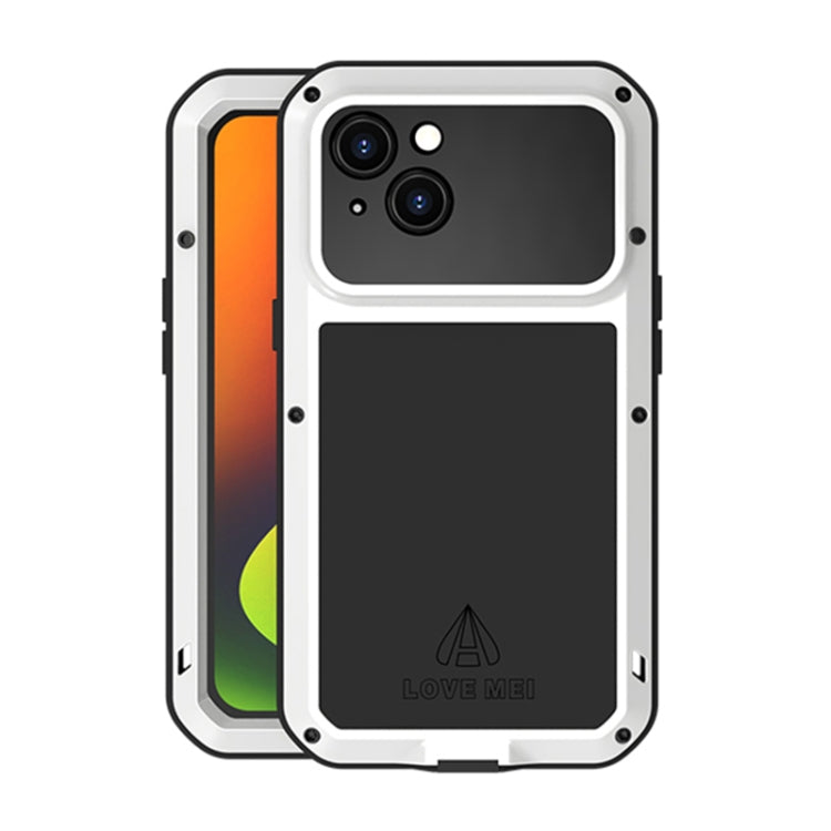 For iPhone 14 Plus LOVE MEI Metal Shockproof Life Waterproof Dustproof Phone Case(White) - HoMEdemic™ 