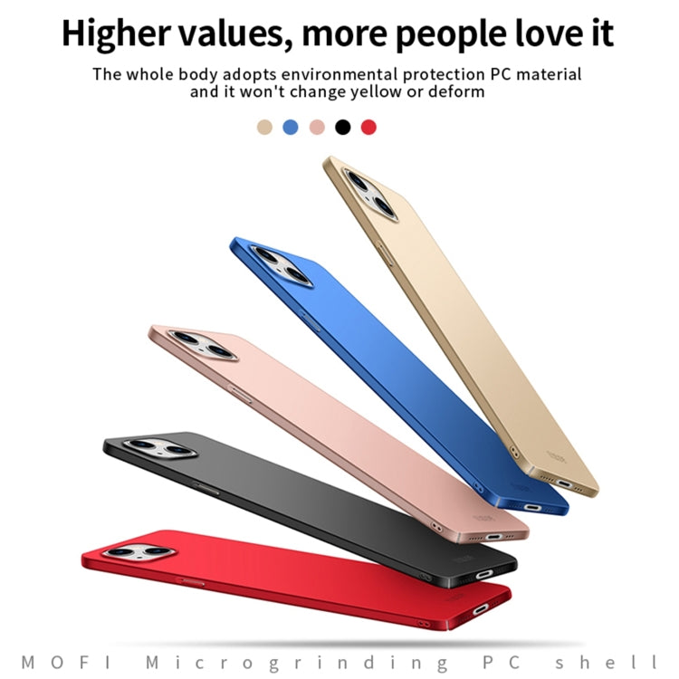 For iPhone 14 Plus MOFI Frosted PC Ultra-thin Hard Case  (Gold) - HoMEdemic™ 