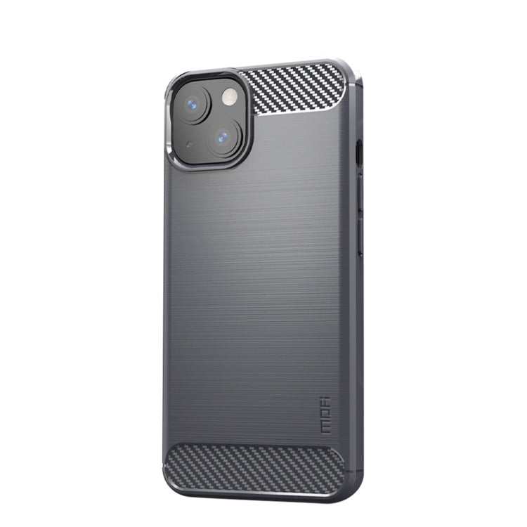 For iPhone 14 Plus MOFI Gentleness Brushed Texture Carbon Fiber TPU Phone Case  (Gray) - HoMEdemic™ 