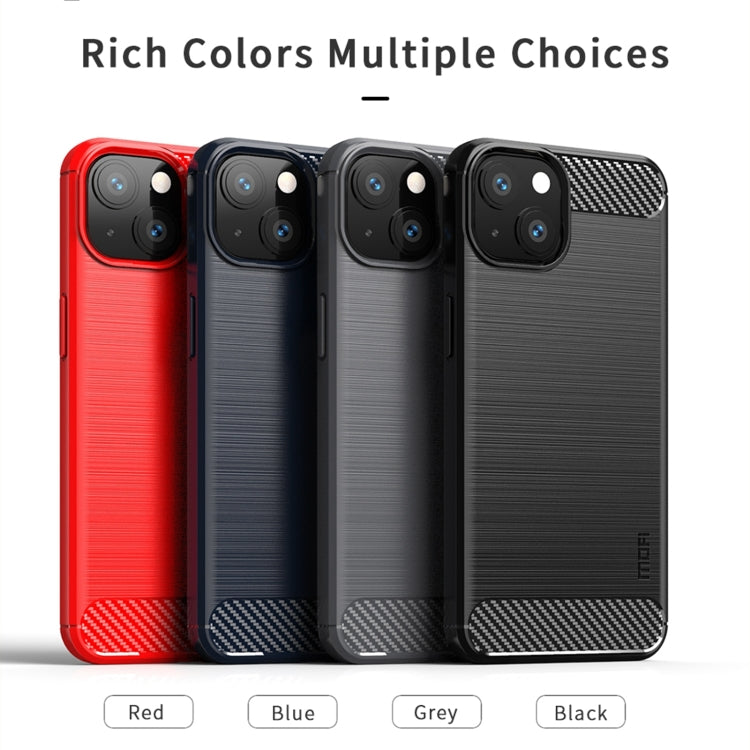 For iPhone 14 Plus MOFI Gentleness Brushed Texture Carbon Fiber TPU Phone Case  (Gray) - HoMEdemic™ 