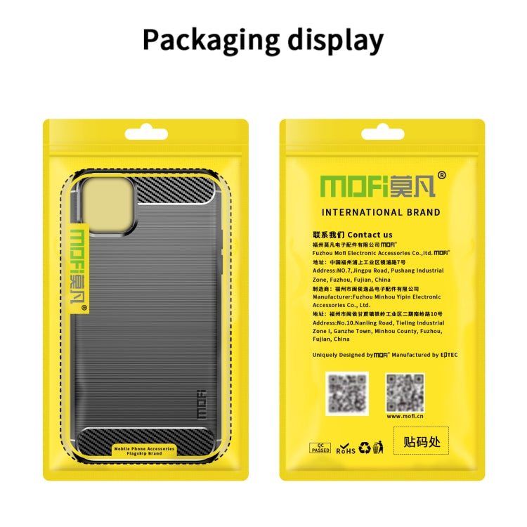 For iPhone 14 Plus MOFI Gentleness Brushed Texture Carbon Fiber TPU Phone Case  (Red) - HoMEdemic™ 