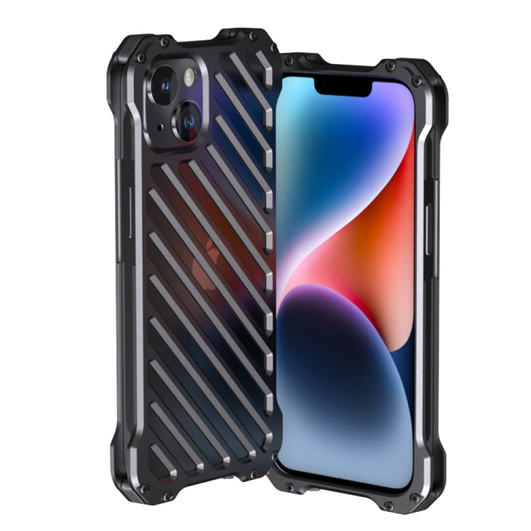 For iPhone 14 Plus R-JUST Breathable Armor Phone Case(Silver Grey) - HoMEdemic™ 