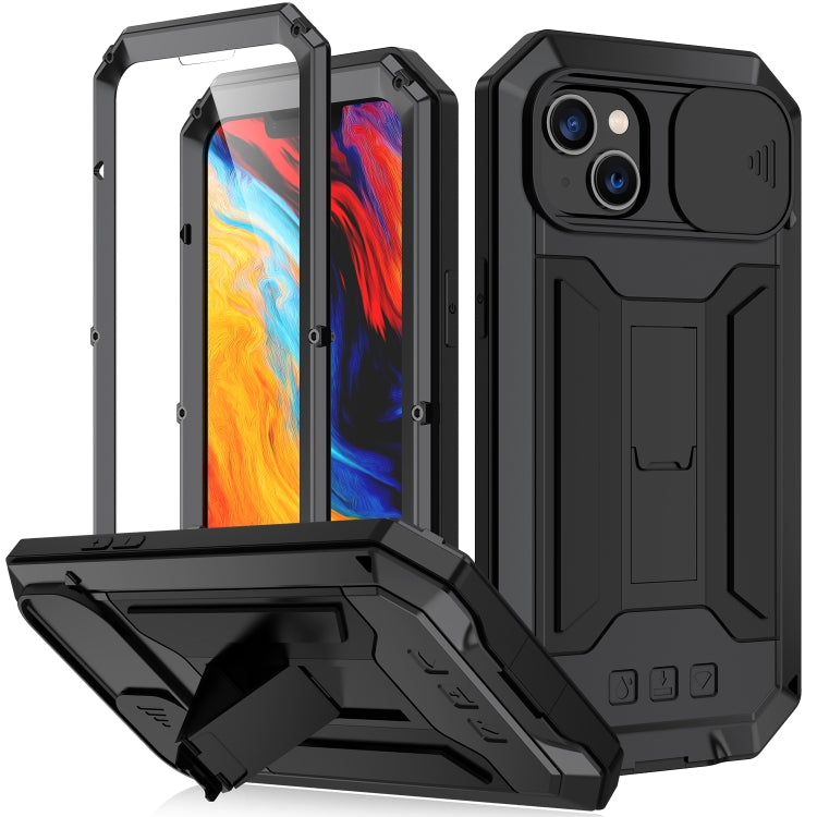 For iPhone 14 Plus R-JUST Shockproof Life Waterproof Dust-proof Case (Black) - HoMEdemic™ 