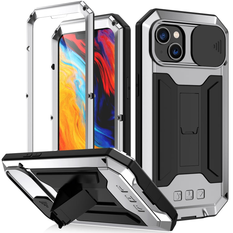 For iPhone 14 Plus R-JUST Shockproof Life Waterproof Dust-proof Case (Silver) - HoMEdemic™ 