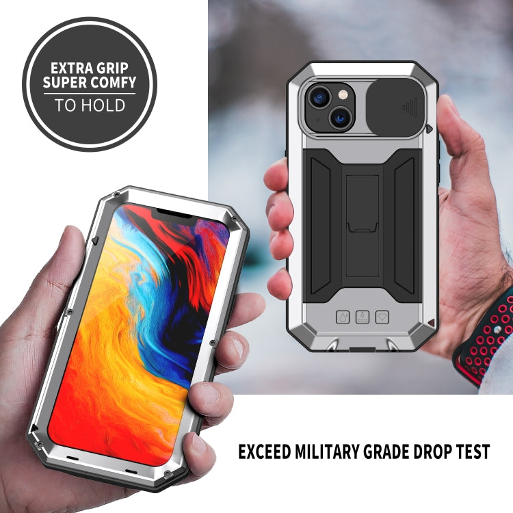 For iPhone 14 Plus R-JUST Shockproof Life Waterproof Dust-proof Case (Silver) - HoMEdemic™ 