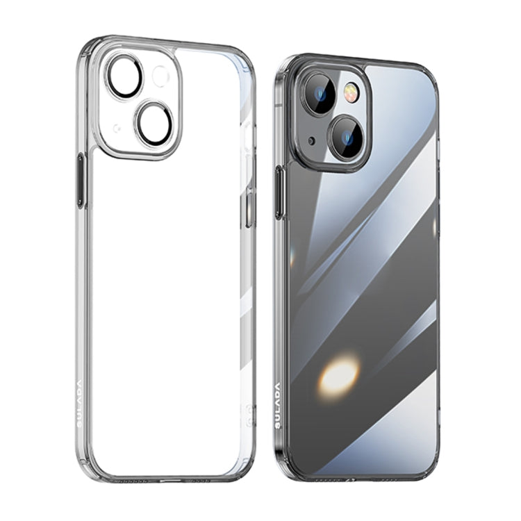 For iPhone 14 Plus SULADA Crystal Steel Series TPU Transparent Phone Case(Black) - HoMEdemic™ 