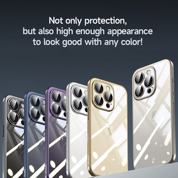For iPhone 14 Plus SULADA Electroplating Frosted PC + TPU Shockproof Phone Case(Grey) - HoMEdemic™ 