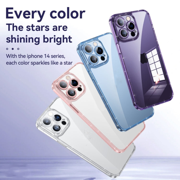 For iPhone 14 Plus SULADA Glittery TPU + Tempered Glass Phone Case(Blue) - HoMEdemic™ 